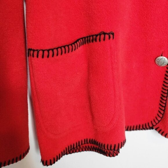 Coldwater Creek Button Down Red Fleece Jacket Women Size Large - Picture 6 of 14